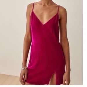 Womens Size M Reformation Lyza Velvet Mini Dress NWT